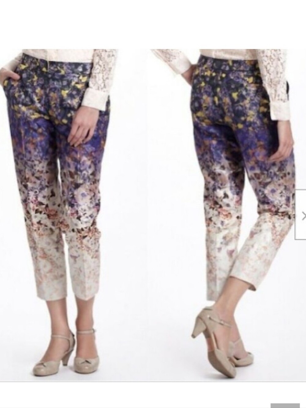 EUC Leifsdottir Flora Metallic Ankle Pants, sz 2